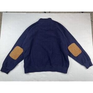 Vintage Orvis Men’s XL Purple 1/4 Zip Leather Elbow Patched Sweater